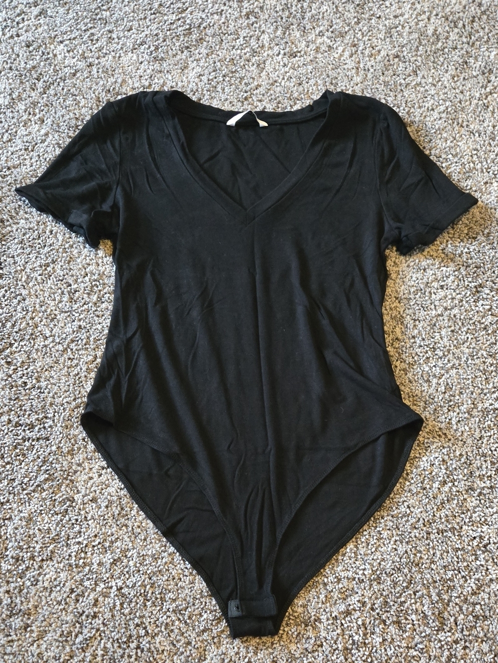 Everyday Black V-Neck Short Sleeve Bodysuit